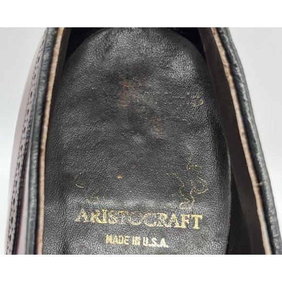 Vintage Johnston & Murphy Aristocraft Oxblood Shell Cordovan Wingtip Shoes 12AAA - Picture 10 of 12